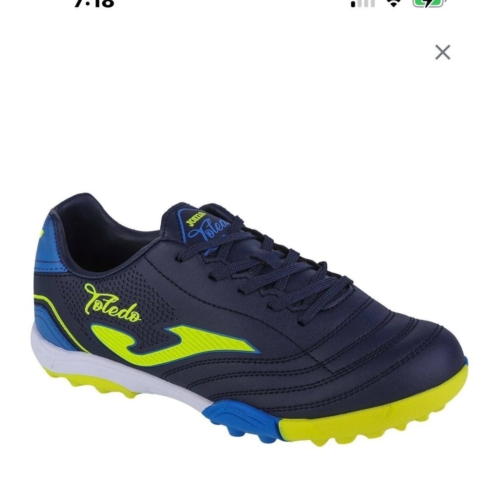 Joma Kids Toledo Turf‎ Soccer Cleats Navy Neon Blue Size 4 Youth S000333 NEW